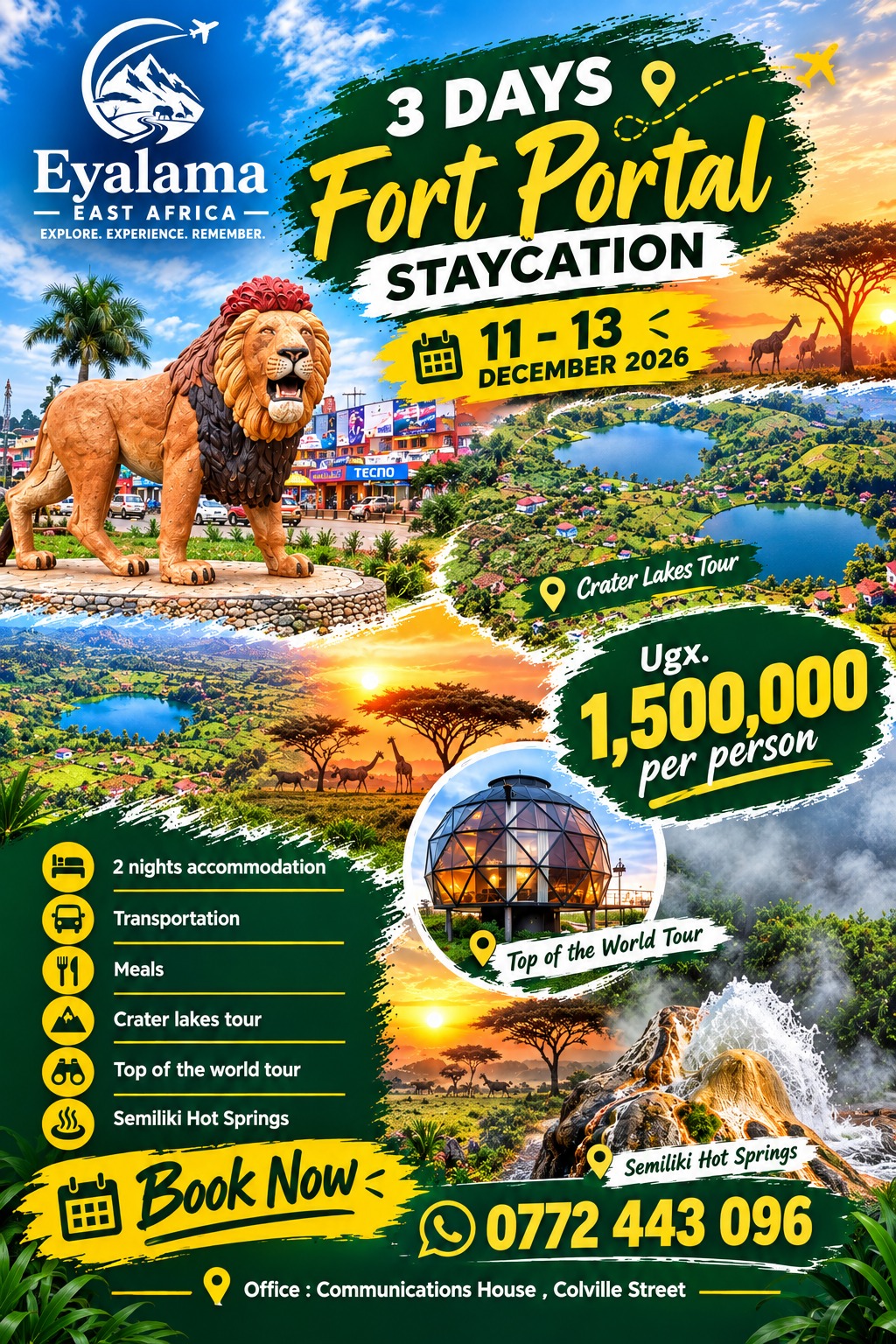 Fort Portal Holiday tour from Kampala